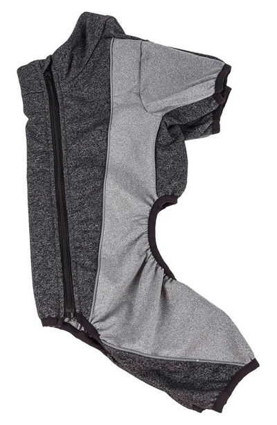 Shop Petkit The Pet Life Active 'chase-pacer' Full Bodied Heathered Tracksuit In Charcoal Grey And Black