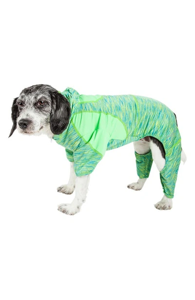 Shop Petkit The Pet Life Active 'downward Dog' Full Bodied Hoodie In Green