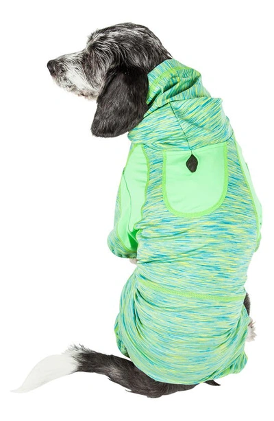 Shop Petkit The Pet Life Active 'downward Dog' Full Bodied Hoodie In Green