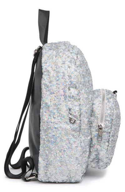 Shop Madden Girl Sequin Zip Backpack In Silver