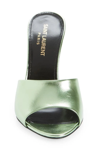 Shop Saint Laurent La 16 Metallic Sandal In Metal Clorofilla