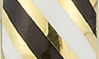 Shop Sphera Milano 14k Gold Vermeil Enamel Chevron Hoop Earrings In Yellow Gold