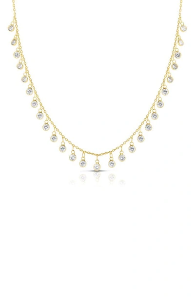 Sphera Milano Sterling Silver Cubic Zirconia Charm Necklace In Yellow Gold