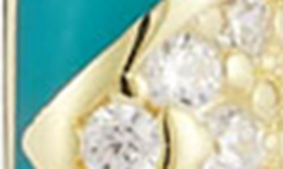 Sphera Milano 14k Gold Vermeil Enamel & Cz Hoop Earrings In Yellow Gold