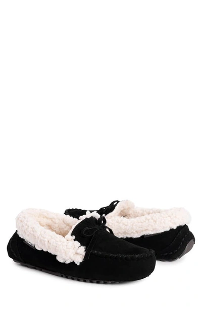 Muk Luks Jaylah Faux Shearling Lined Slipper In Black