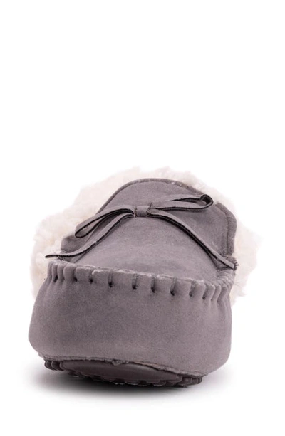 Muk Luks Jaylah Faux Shearling Lined Slipper In Light Grey