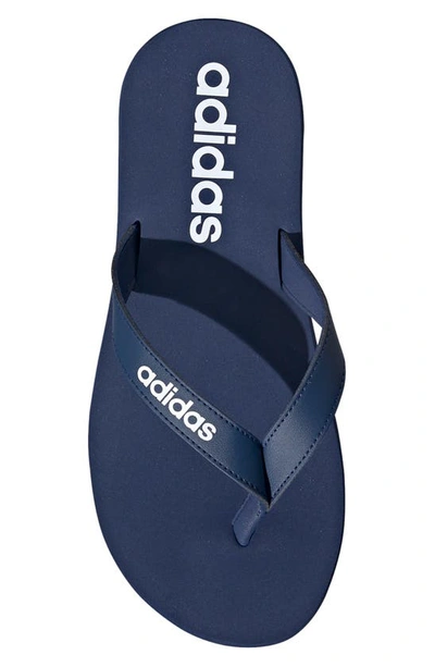 Shop Adidas Originals Adidas Eezay Flip Flop In Tech Indigo/ftwr White