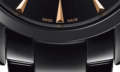 Shop Rado Hyperchrome Ceramic Bracelet Watch, 42mm In Black/ Rose Gold