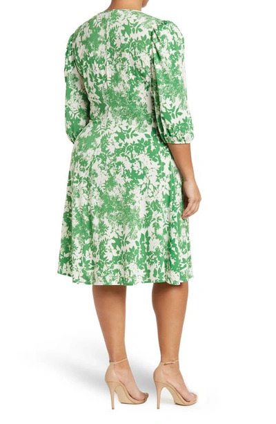 Shop By Design Amelia Side Ruched Surplice Dress In Botanical