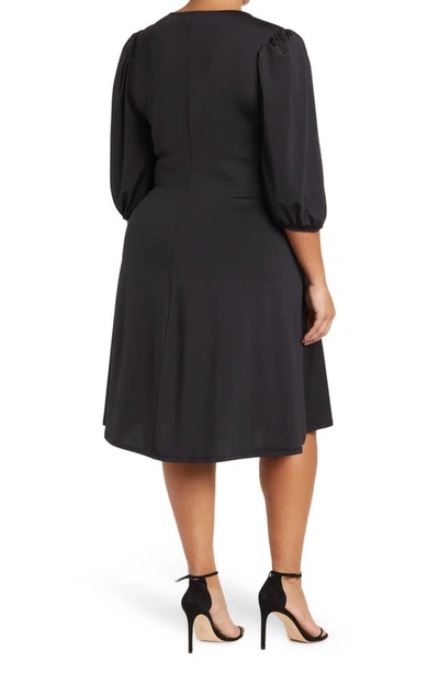 By Design Amelia Side Ruched Surplice Dress In Black