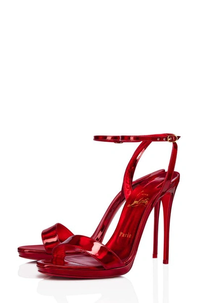 Shop Christian Louboutin Loubi Queen Psych Ankle Strap Sandal In Red