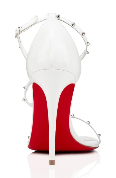 Shop Christian Louboutin Riojana Spikes Sandal In Bianco