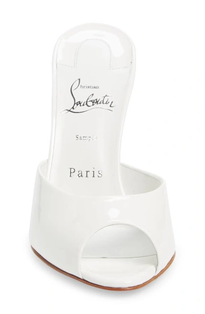 Christian Louboutin 100mm Miss Z Metallic Leather Mule Sandals In Bianco