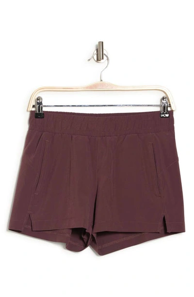 Shop Z By Zella Take A Hike Trail Shorts In Burgundy Huckle