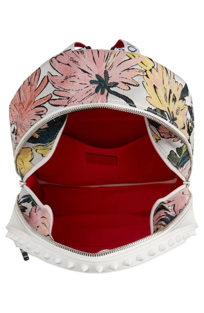 Shop Christian Louboutin Backparis Floral Backpack In Multi/ Bianco/ Bianco