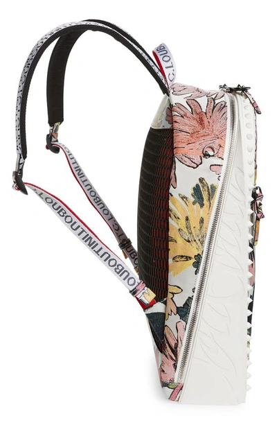 Shop Christian Louboutin Backparis Floral Backpack In Multi/ Bianco/ Bianco