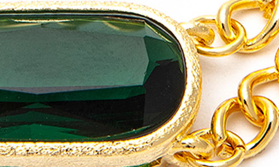 Shop Rivka Friedman Multi Chain & Crystal Bracelet In 18k Gold Clad / Green Crystal
