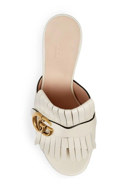 Shop Gucci Gg Kiltie Fringe Slide Sandal In Mystic White