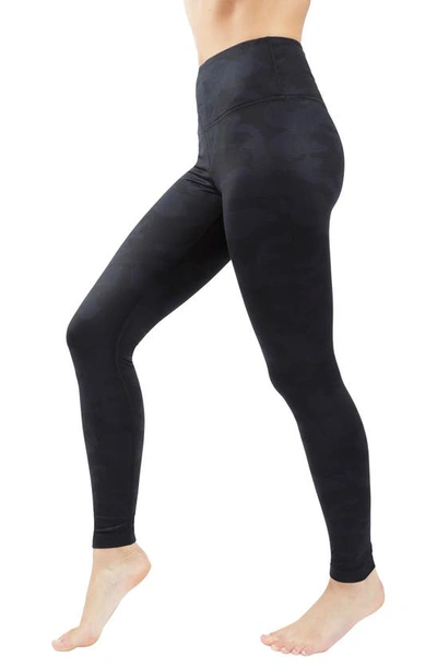 Shop 90 Degree By Reflex Luxe Fleece Lined High Waist Leggings In Camo Navy Combo