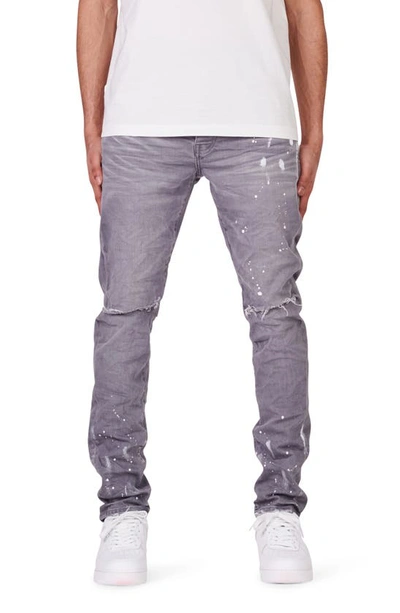Purple Skinny Jeans In Worn Grey Knee Slit | ModeSens