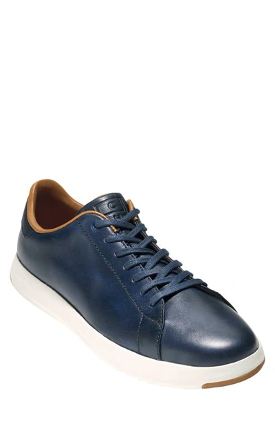 Shop Cole Haan Grandpro Low Top Sneaker In Navy Nubuck / Gray