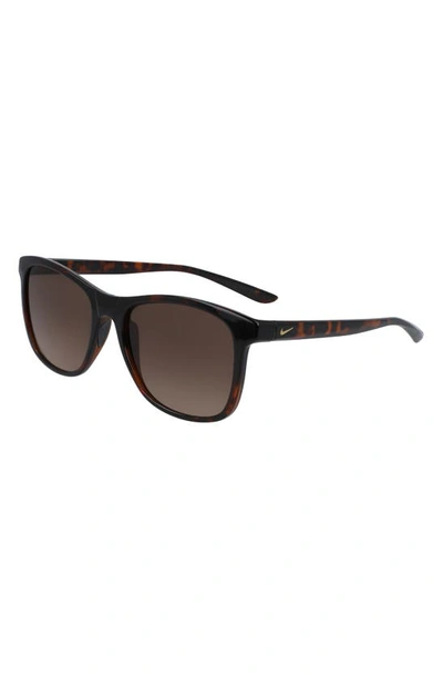 Nike Passage 55mm Square Sunglasses In Tortoise/ Brown Gradient