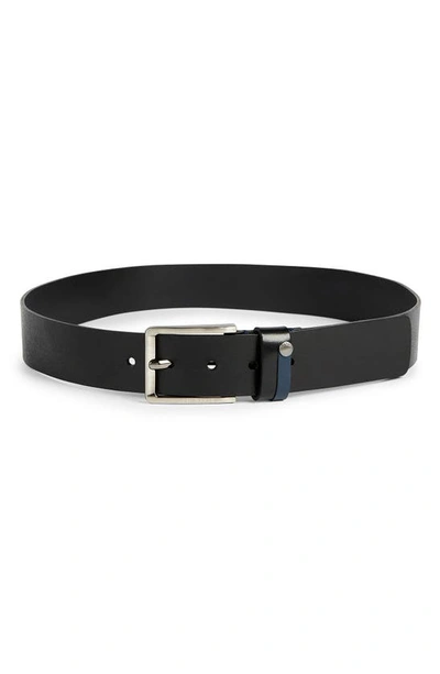 Shop Ted Baker Keepsak Contrast Keeper Leather Belt In Black