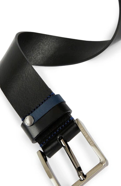 Shop Ted Baker Keepsak Contrast Keeper Leather Belt In Black
