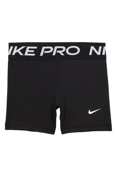 Shop Nike Kids' Pro Shorts In Black/ White