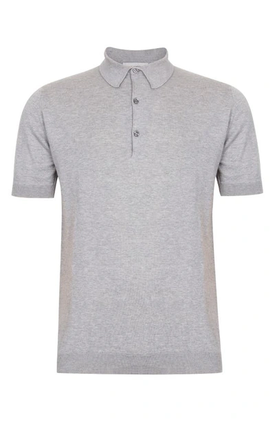 Shop John Smedley Jersey Polo In Silver