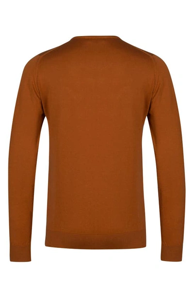 Shop John Smedley Crewneck Sweater In Ginger