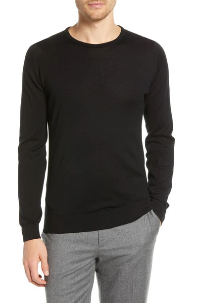 Shop John Smedley Crewneck Sweater In Black