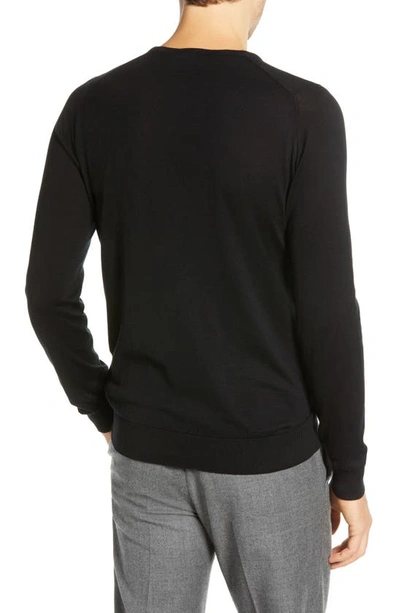 Shop John Smedley Crewneck Sweater In Black