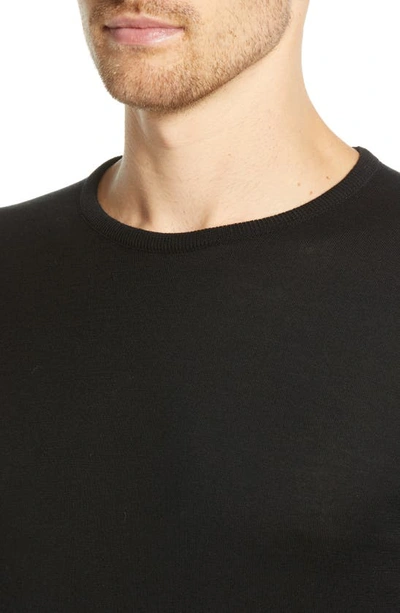 Shop John Smedley Crewneck Sweater In Black