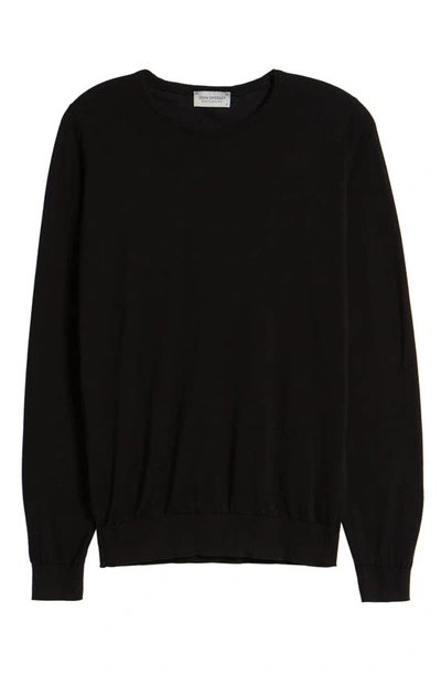 Shop John Smedley Crewneck Sweater In Black