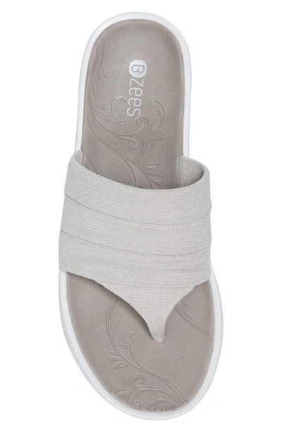 Shop Bzees Dallas Flip-flop Wedge Sandal In Sand Texture Fabric
