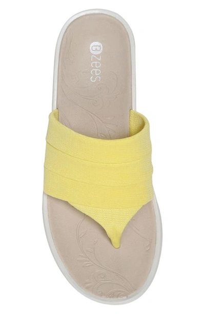 Shop Bzees Dallas Flip-flop Wedge Sandal In Sunshine Yellow Texture Fabric