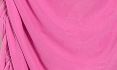 Shop Love By Design One-shoulder Body-con Midi Dress In Super Pink