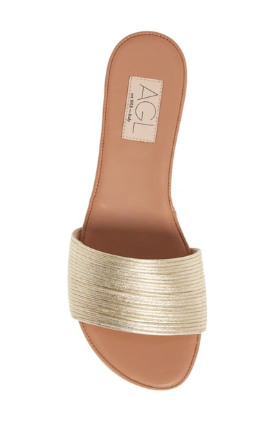 Shop Agl Attilio Giusti Leombruni Shelby Slide Sandal In Platinum Caramel