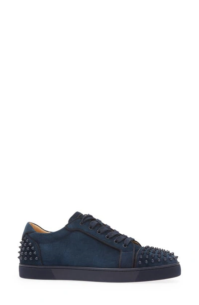 CHRISTIAN LOUBOUTIN: Louis Junior Spikes sneakers in suede with studs -  Gnawed Blue
