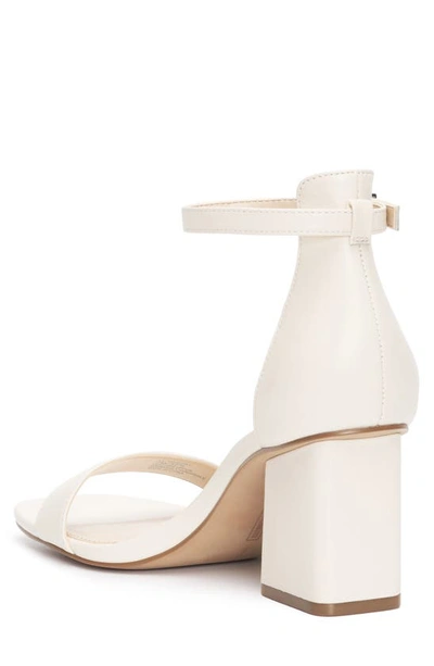 Shop Vince Camuto Margry Ankle Strap Block Heel Sandal In Creamy White Soft Nappa Silk