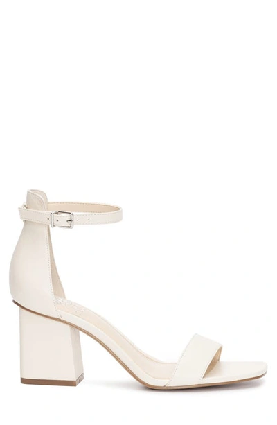 Shop Vince Camuto Margry Ankle Strap Block Heel Sandal In Creamy White Soft Nappa Silk