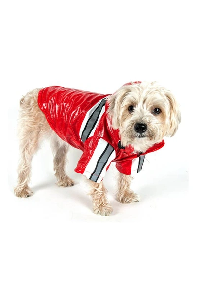 Shop Petkit Pet Life® Reflecta-glow Adjustable And Reflective Dog Raincoat In Red