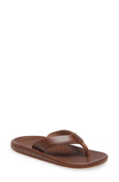 Shop Olukai Ilikai Flip Flop In Toffee / Toffee