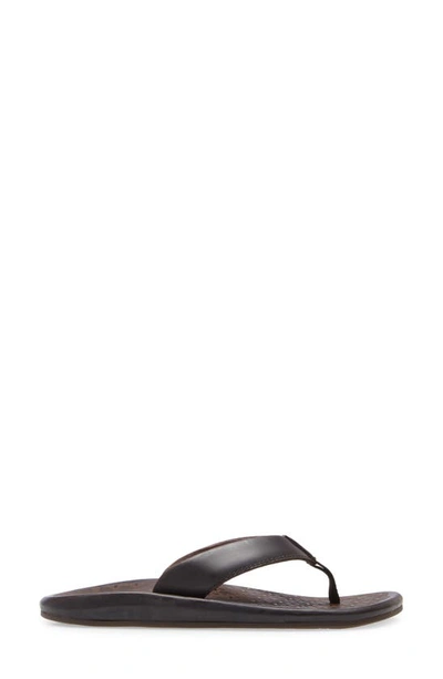 Olukai Ilikai Flip Flop In Dk Wood / Dk Wood