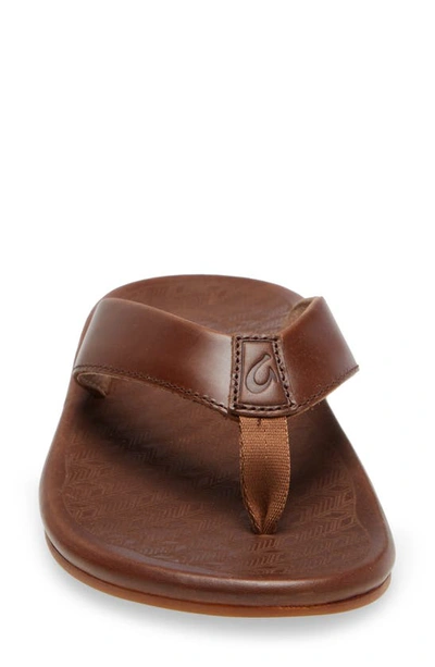 Shop Olukai Ilikai Flip Flop In Toffee / Toffee