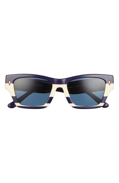 Tory Burch 52mm Rectangular Sunglasses In Navy Vintage