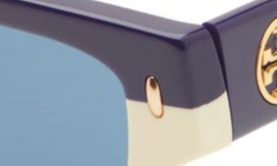 Tory Burch 52mm Rectangular Sunglasses In Navy Vintage