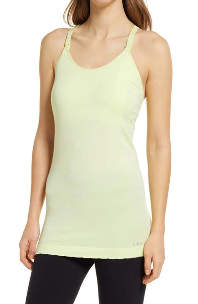 Shop Modern Eternity Racerback Nursing Tank In Shadow Lime