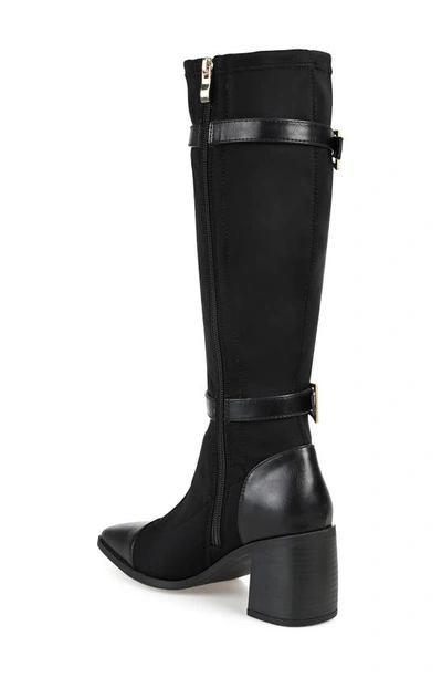 Journee Collection Womens Gaibree Stacked Heel Knee High Boots In Black